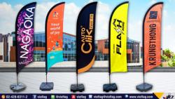 VIO FLAG รับทำธงโฆษณา ธงชายหาด ธงชายทะเล ธงปีกนก ไม่มีขั้นต่ำ งานด่วนมาก