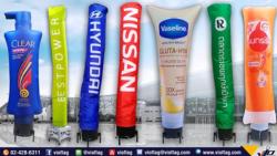 VIO FLAG รับผลิตผ้าสกายทูป SkyTube ท่อผ้าสกายทูป พิมพ์โลโก้ทั้งผืนไม่ตัดต่อ